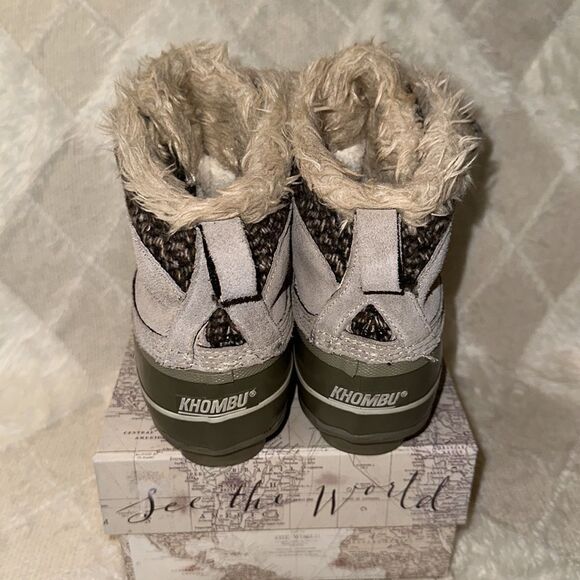 Khombu 7 KERI Green Taupe Short Winter Duck Booties - Picture 6 of 15